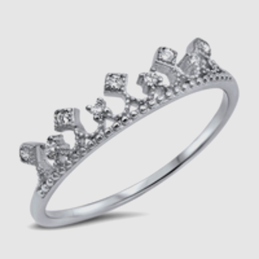 CZ Ring - Crown Sterlin Silver 925